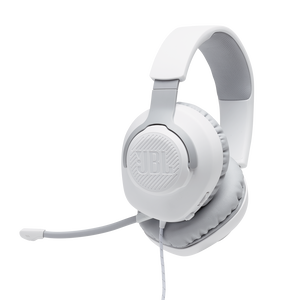 JBL Quantum 100 - White - Wired over-ear gaming headset with flip-up mic - Hero